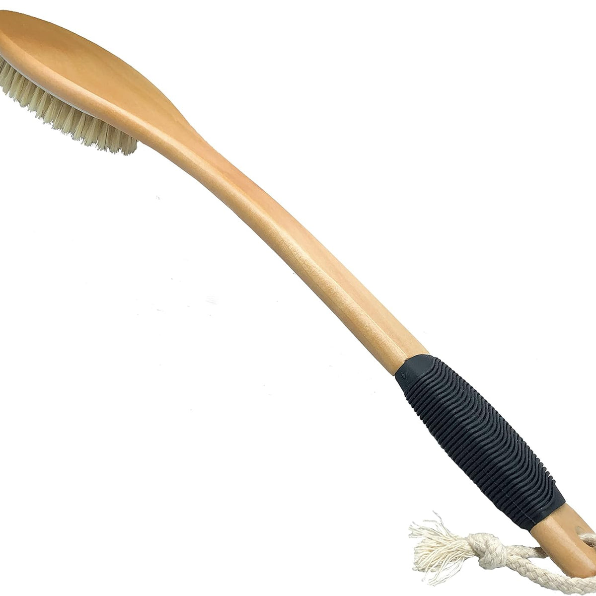 TAAF Bath Brush Wooden Curved Long Handle Antiskid Shower Brush