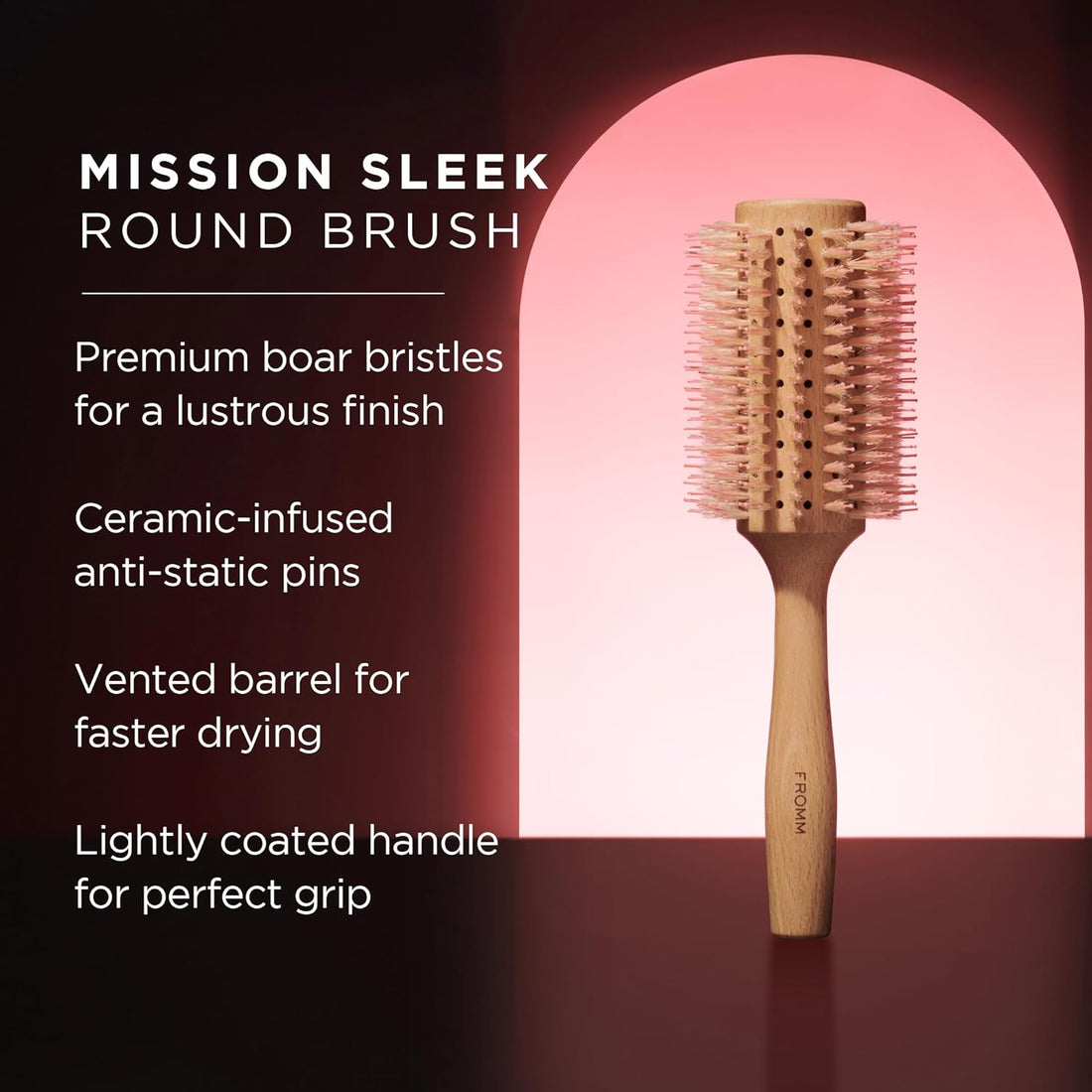 Fromm Mission Sleek Vented Round Boar Brush 1.75