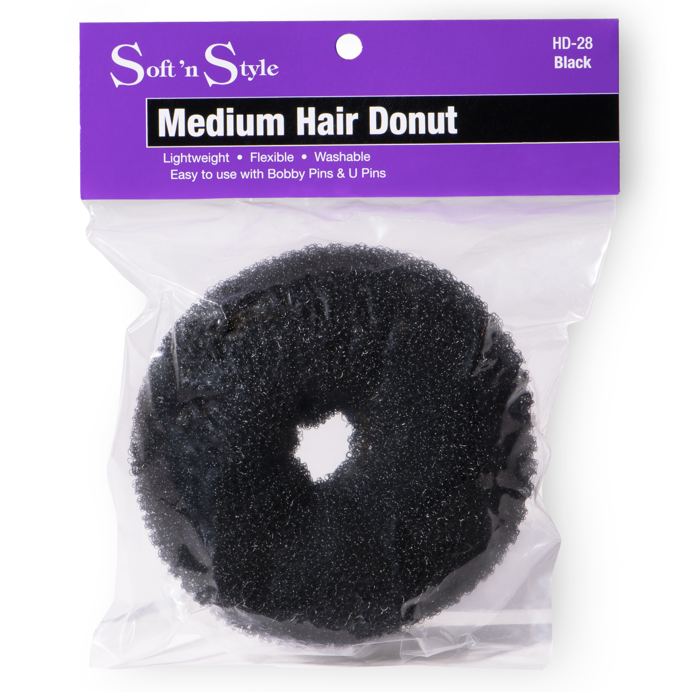 Soft ’n Style Hair Donut, Black - 4-1/4"