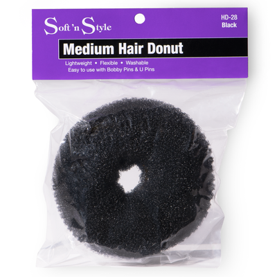 Soft ’n Style Hair Donut, Black - 4-1/4"