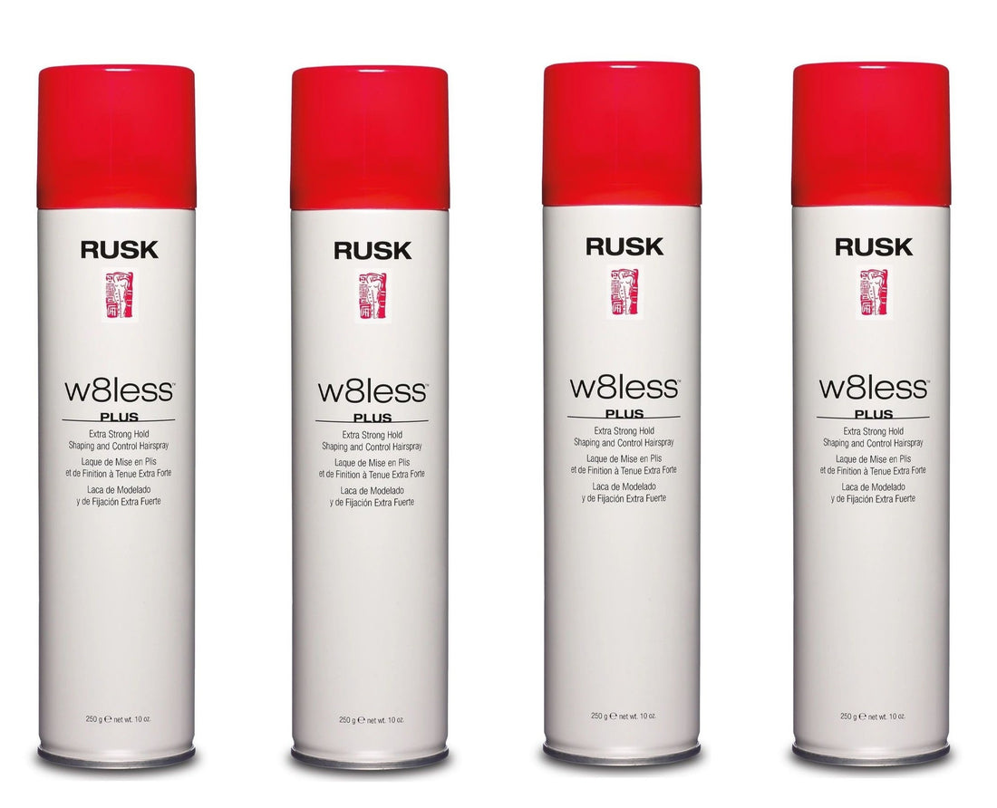 Rusk W8Less Plus Extra Strong Hold Shaping & Control Hairspray 10oz (Pack of 4)